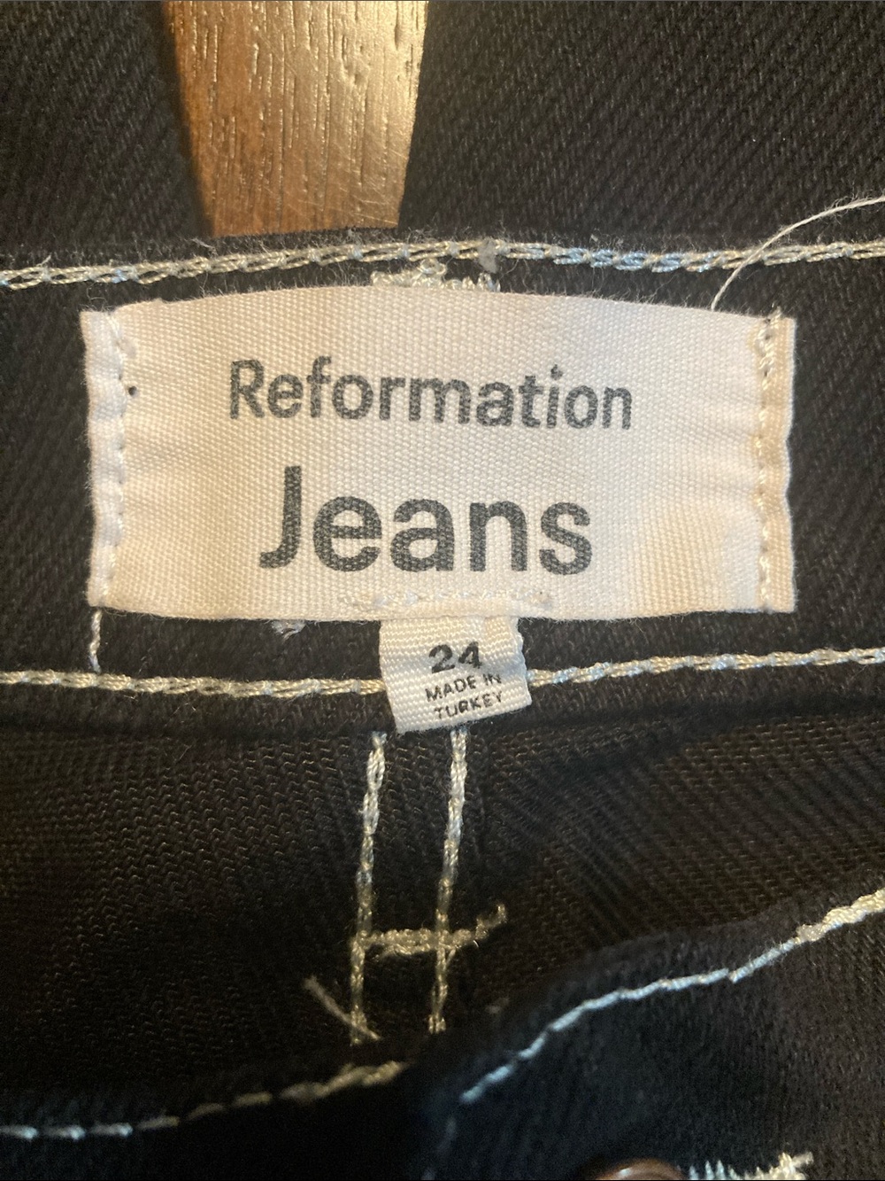 Reformation Cowboy High Rise Black Straight-Leg Jeans - Picture 3 of 9
